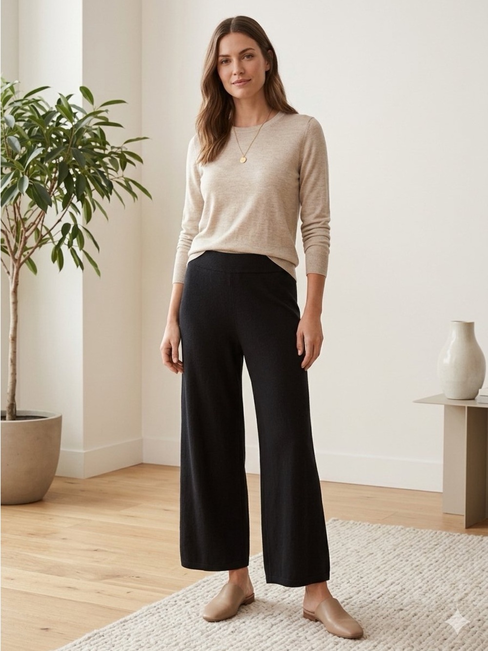 Wide leg Sweater pants